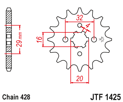 JT SPROCKETS gear wheel JTF1425.15